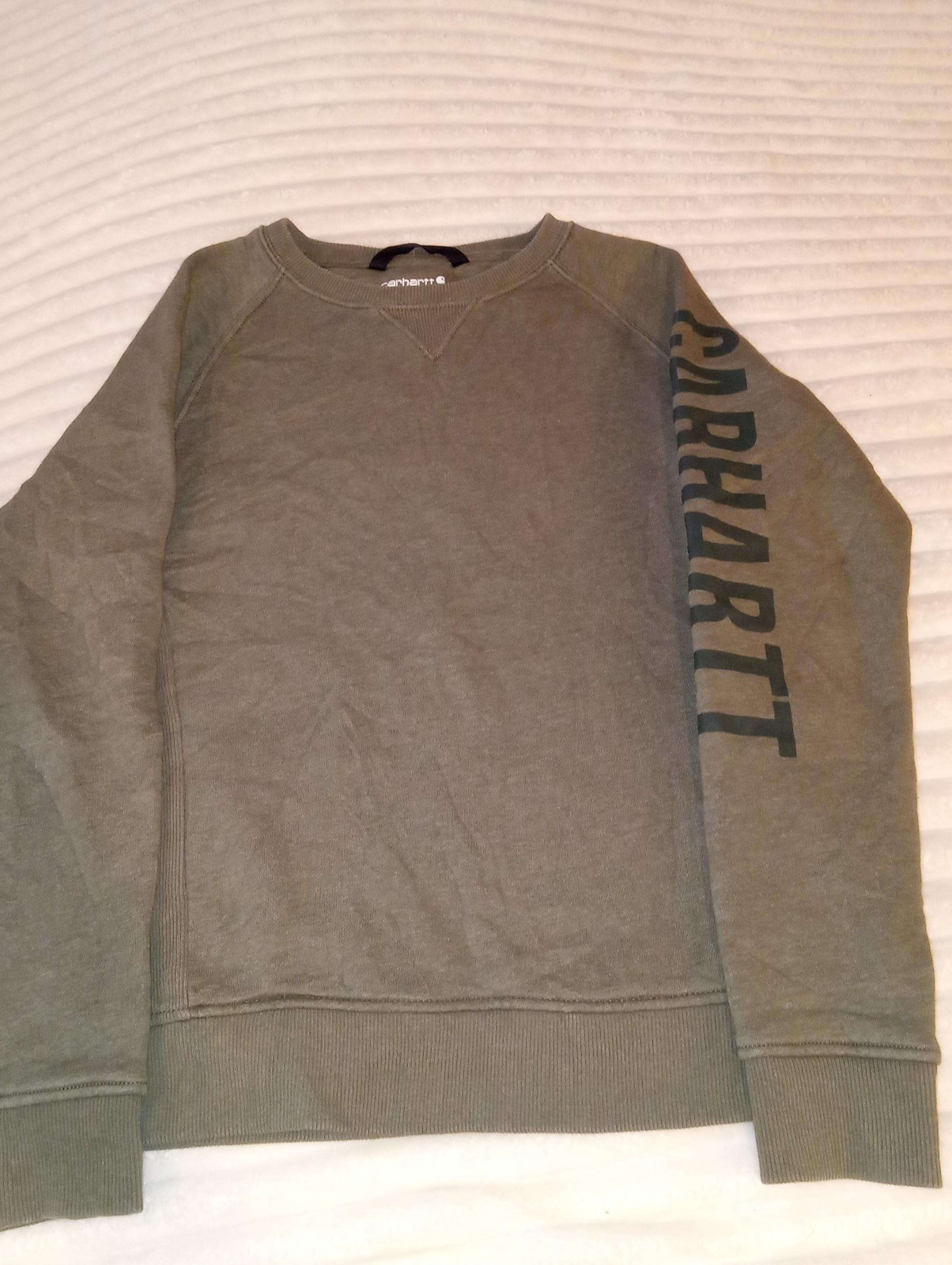 Carhartt Crew Neck Sweatshirt Women's Size Small 4-6 Green Long Sleeves Sweater
