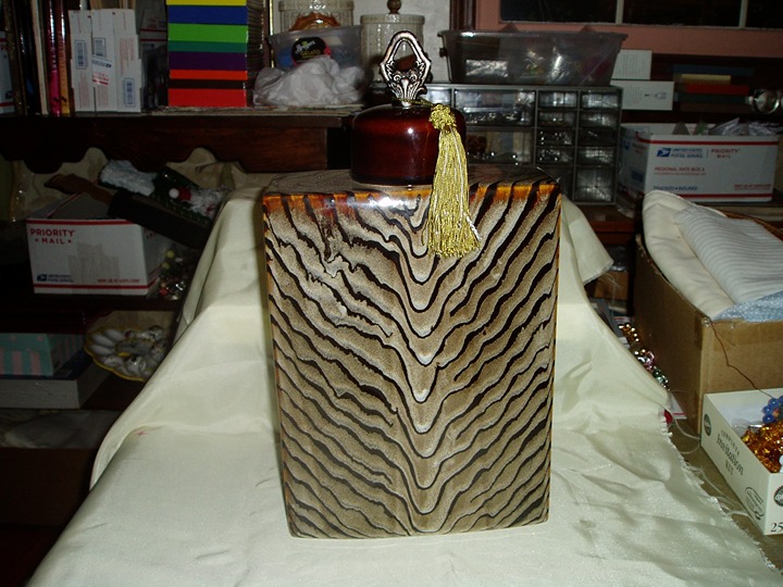 Gorgeous CERAMIC JUG/JAR w/Lid & metal top, Nicely Decorated Any Use!!