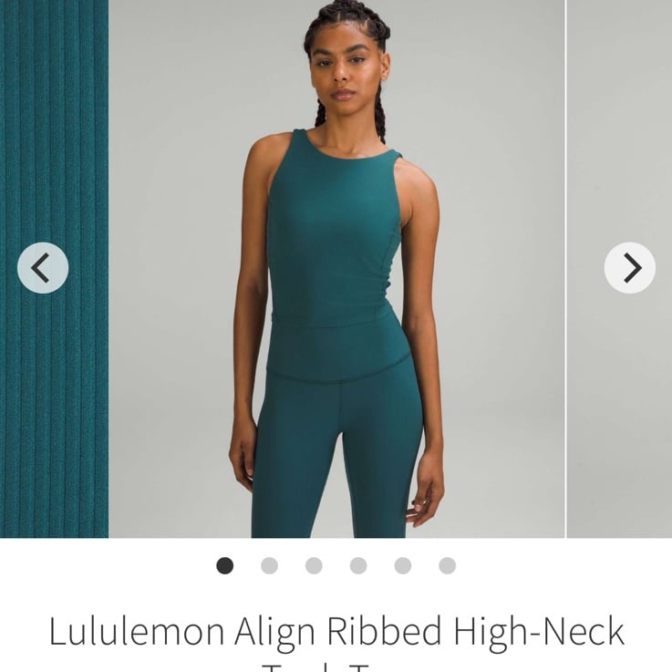 Lululemon Align Ribbed High-Neck Tank Top Green Jasper