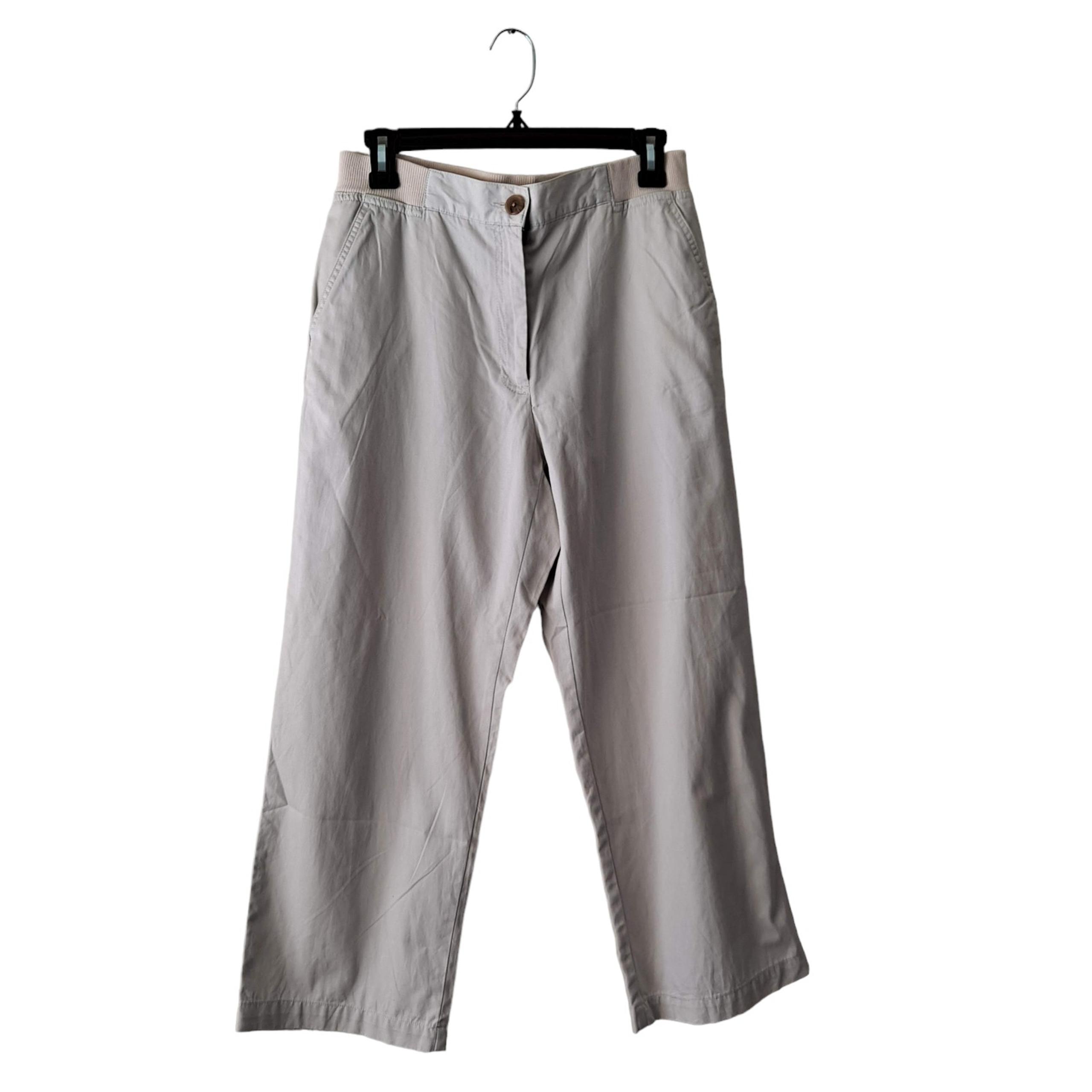 Lands' End Beige Elastic Waist Capri Chino Pants - Size 6