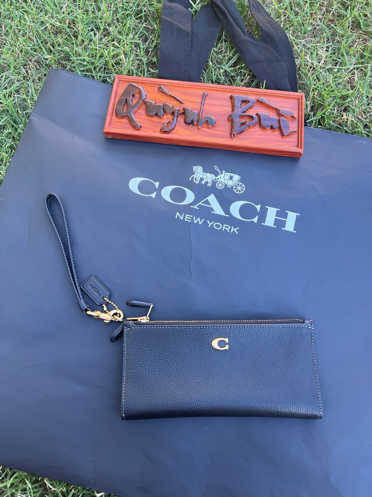 Coach double zip wallet