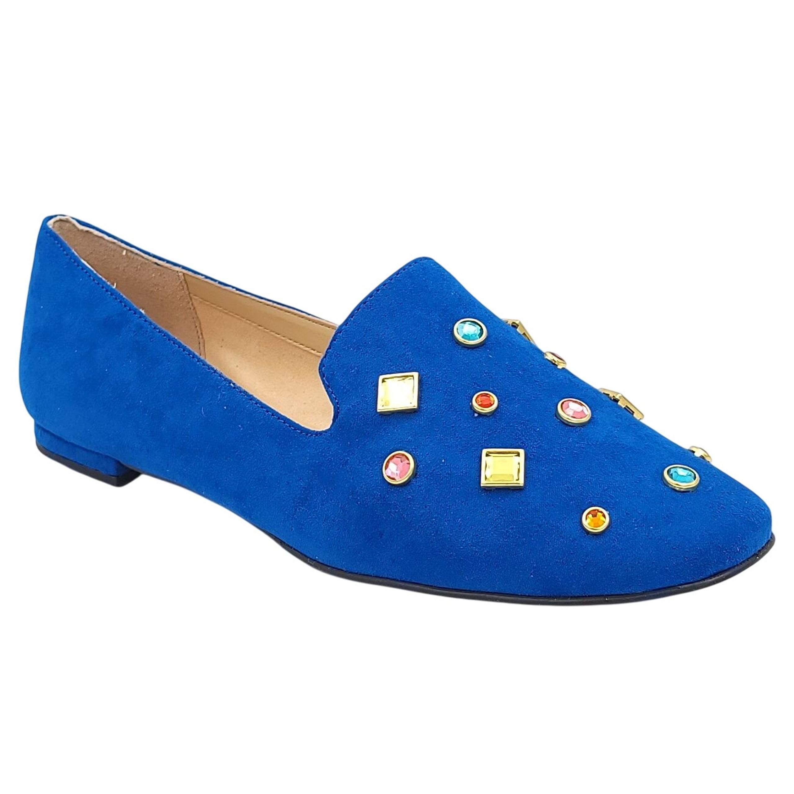 Katy Perry Women The Turner Smoking Loafers Size US 7.5M Snorkel Blue Gemstoned