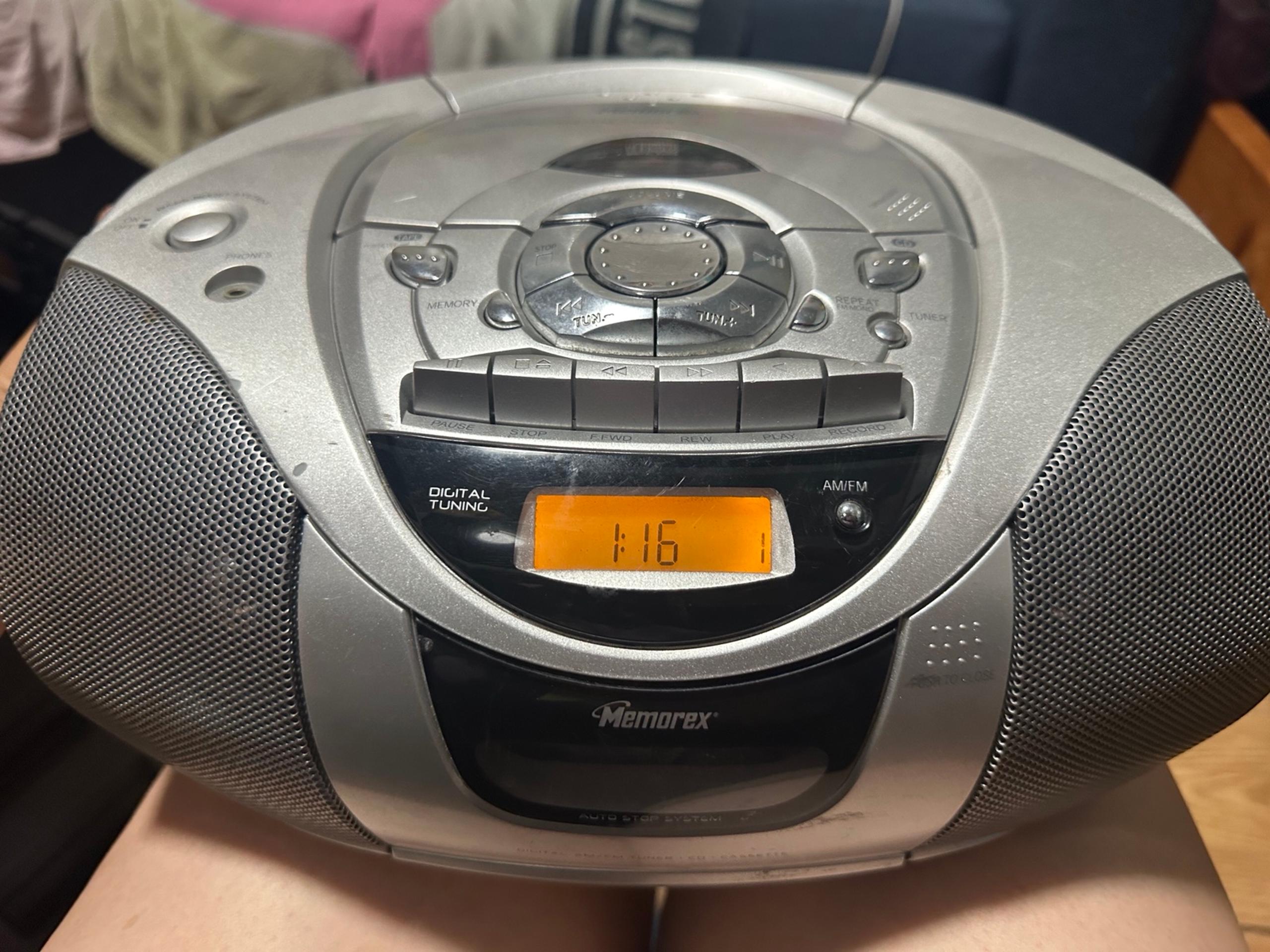 Memorex boombox cassette player/recorder and radio