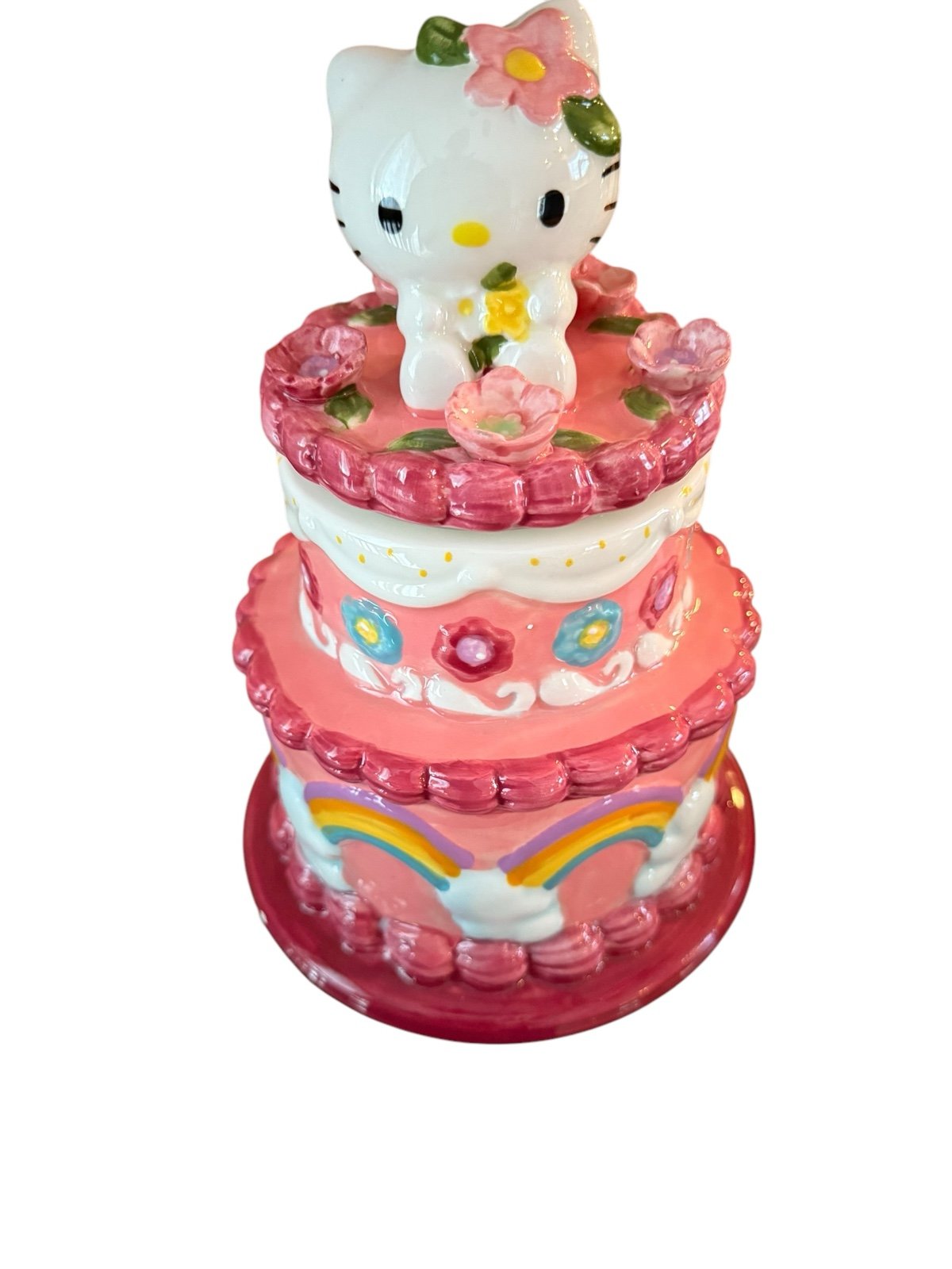 blue sky hello kitty cake canister