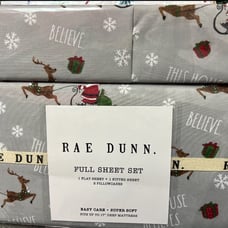 Rae Dunn Santa sleigh FULL sheet set