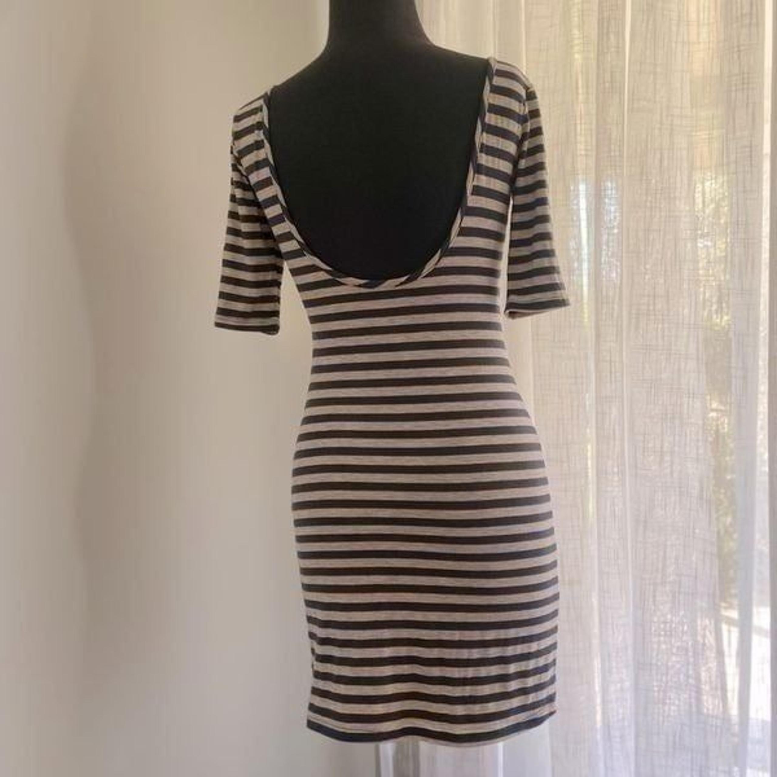 Velvet Torch Multi Color Striped Open Back Dress