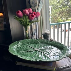 Vintage VTG Bordallo Pinheiro Cabbage Green Oval 14.5” Serving Platter Portugal