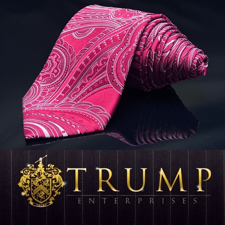 DONALD J. TRUMP MEN'S TIE RED/PAISLEY WIDTH: 3.50 LENGTH: 61