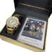 Jessica Carlyle Women's Analog Gold Strap Watch with earrings and Necklace