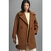 NVLT Flat Bouclé Double-Breasted Overcoat Cognac