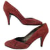 Vintage Charles Jourdan Paris Red Suede Leather Dress Pumps Women 9 Retro France