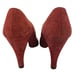 Vintage Charles Jourdan Paris Red Suede Leather Dress Pumps Women 9 Retro France