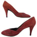 Vintage Charles Jourdan Paris Red Suede Leather Dress Pumps Women 9 Retro France