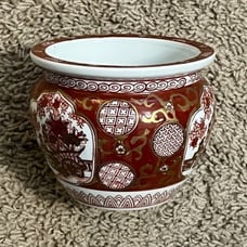 Vintage IMARI GOLD Hand Painted Ginger Jar Vase Urn 6 No Lid Japan Red