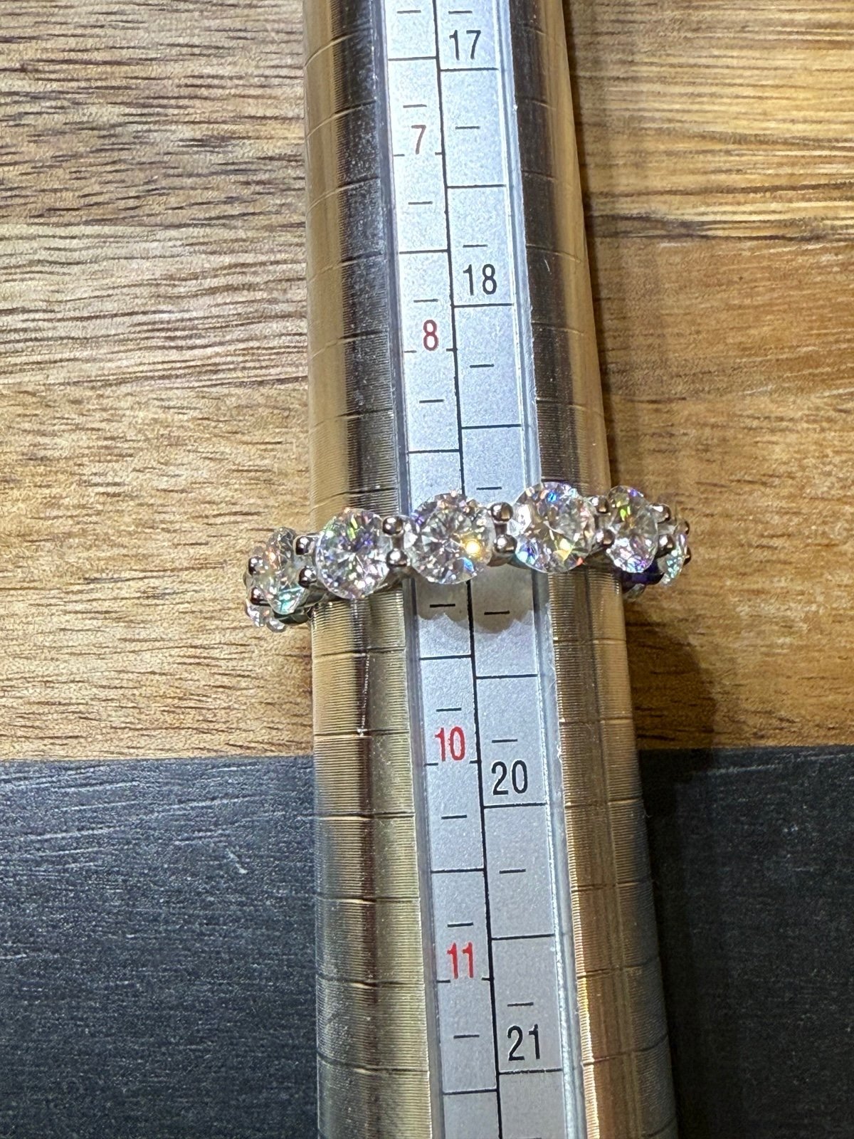 925 Sterling Silver Moissanite Eternity Band Size 9