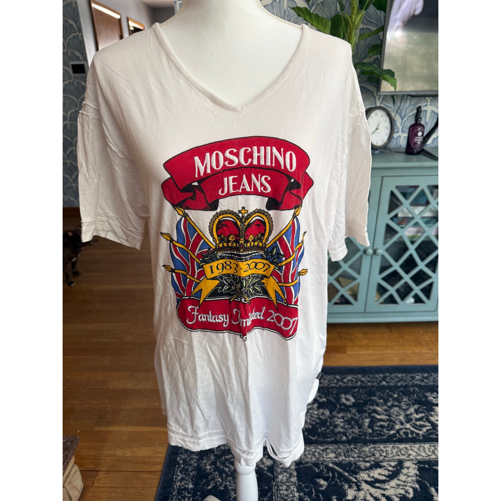 Moschino Jeans Vintage Fantasy Imitated 2007 Luxury T-Shirt Sz. XXXL