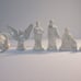 Nativity Set Christmas Mini Glazed Ceramic 6 pcs