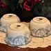 222 Fifth Porcelain China Soup/Cereal Bowls; Adelaide Grey/Off-White Floral; New
