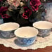 222 Fifth Porcelain China Soup/Cereal Bowls; Adelaide Grey/Off-White Floral; New