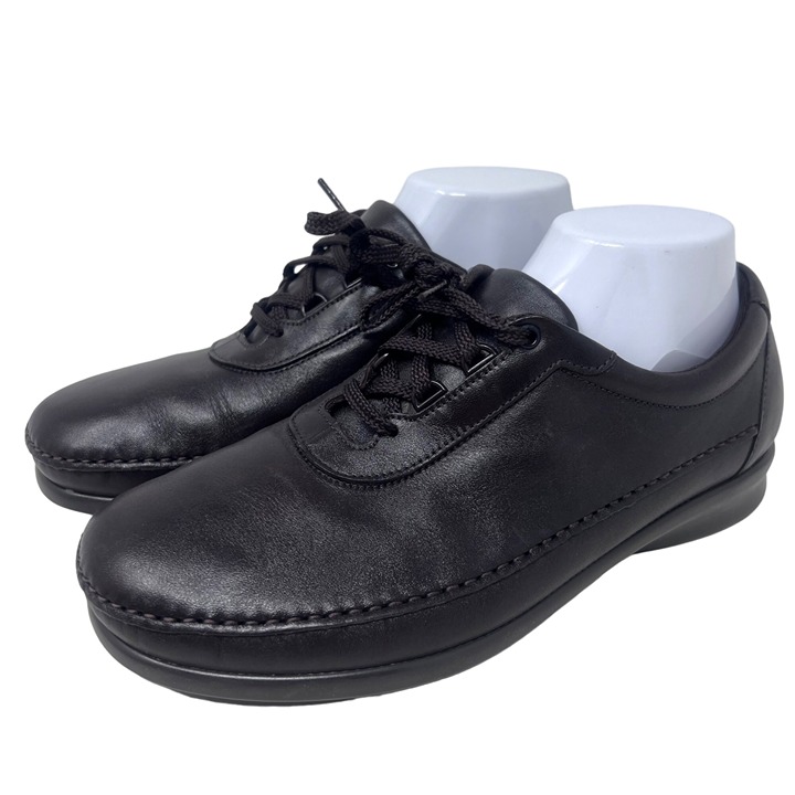 SAS Womens Traveler H9134284 Athletic Lace Up Shoe Dark Brown Leather Size 10W