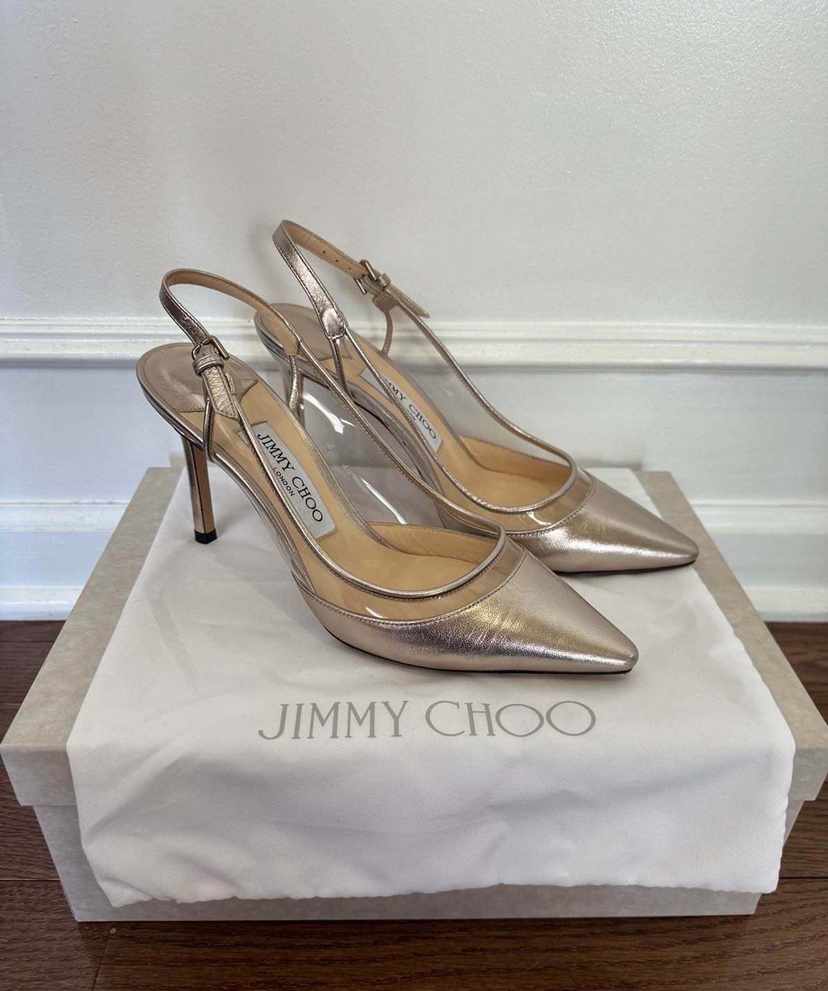 Jimmy Choo Metallic Slingback Heels
