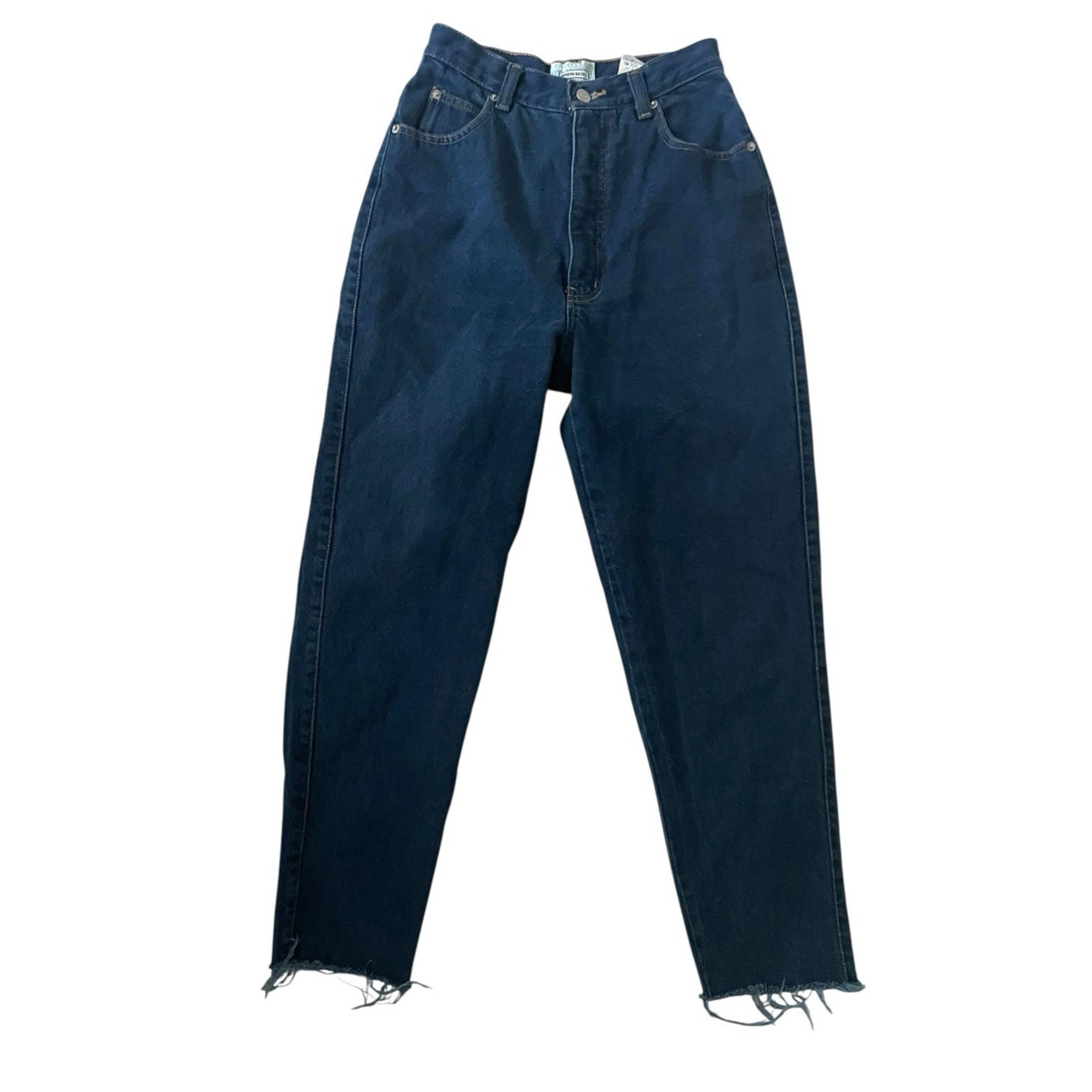 VTG. Rare 70s 80s Sasson Jeans Womens Size 8 High Waisted Denmin Blue Frayed Hem