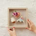 Wedding Bells Shadow Box, Hand Felted Bridal Shower Charms, Handmade Nuptial Acc