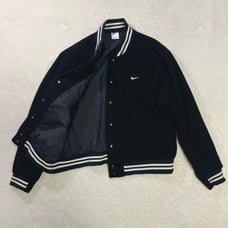 Excellent Condition NIKE Nike Stadium Jacket Bomber Jacket Black Embroidered Logo XL