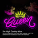 Crown Neon Signs for Wall Decor, Neon Led Light Sign Decor, Queen Led Sign