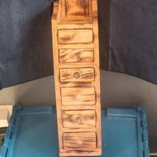 Rustic Primitive Solid Oak 6 Drawer Spice Chest | Vintage Oak Jewelry Box