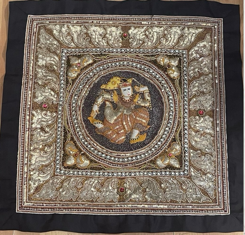 * VINTAGE * BURMESE KALAGA TRAPESTY