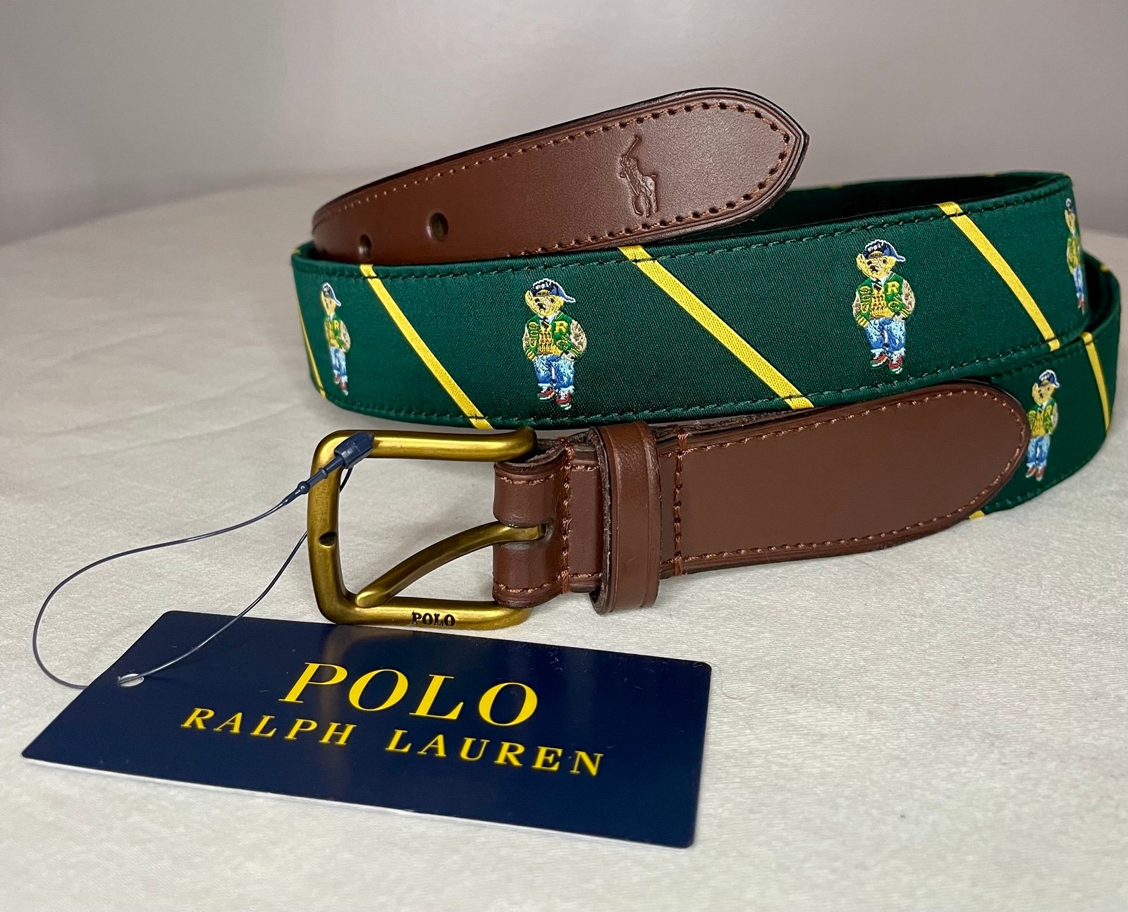 Brand New Polo Ralph Lauren Green Bear Belt
