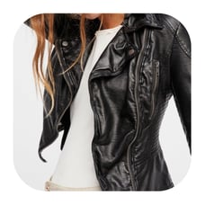 Free People size 2 black Vegan Leather Biker Jacket