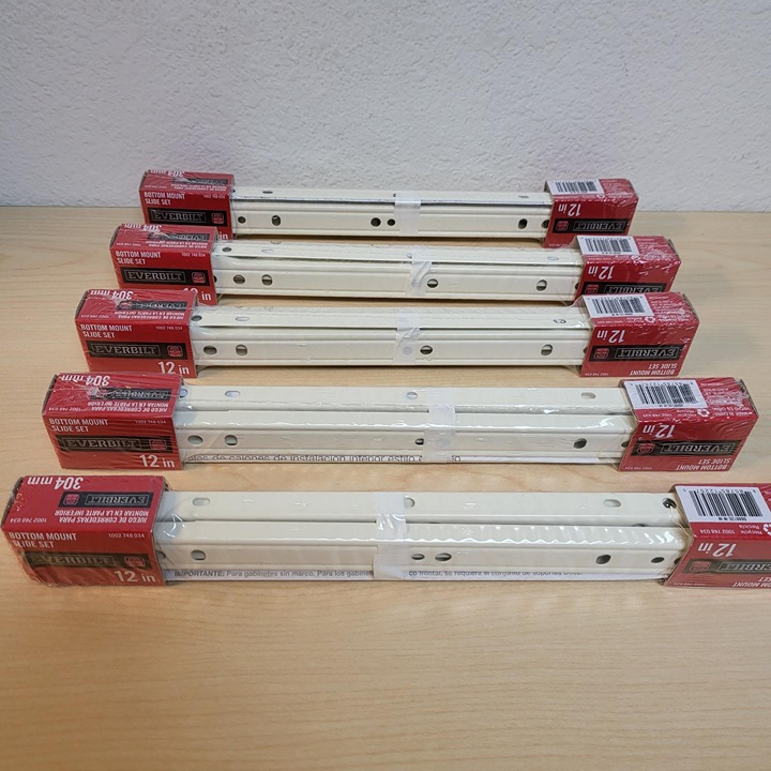 Everbilt 5 Pair 12 in. Self-Closing Bottom Mount Drawer Slide Set