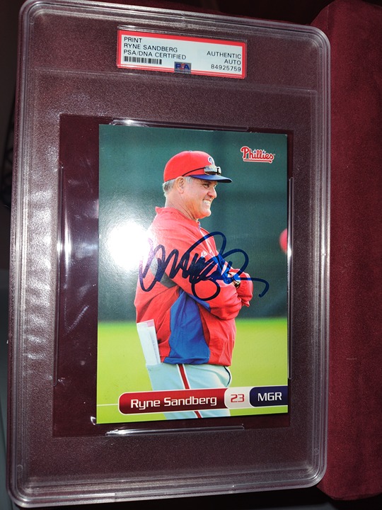 RYNE SANDBERG HAND SIGNED AUTO PRINT HOF 2005 10X ALL STAR 1994 MVP PSA