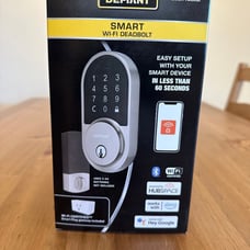 Defiant Round Satin Nickel Smart Wi-Fi Deadbolt Powered by Hubspace - HSGC6X2D01
