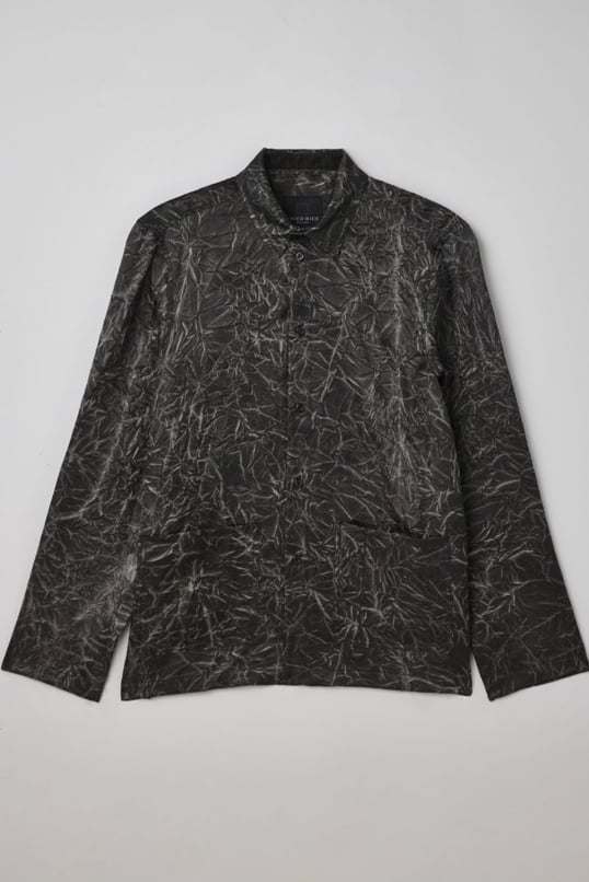 FRIED RICE Crinkle Field Jacket Button Down Collar Shirt Size M Unisex URBN