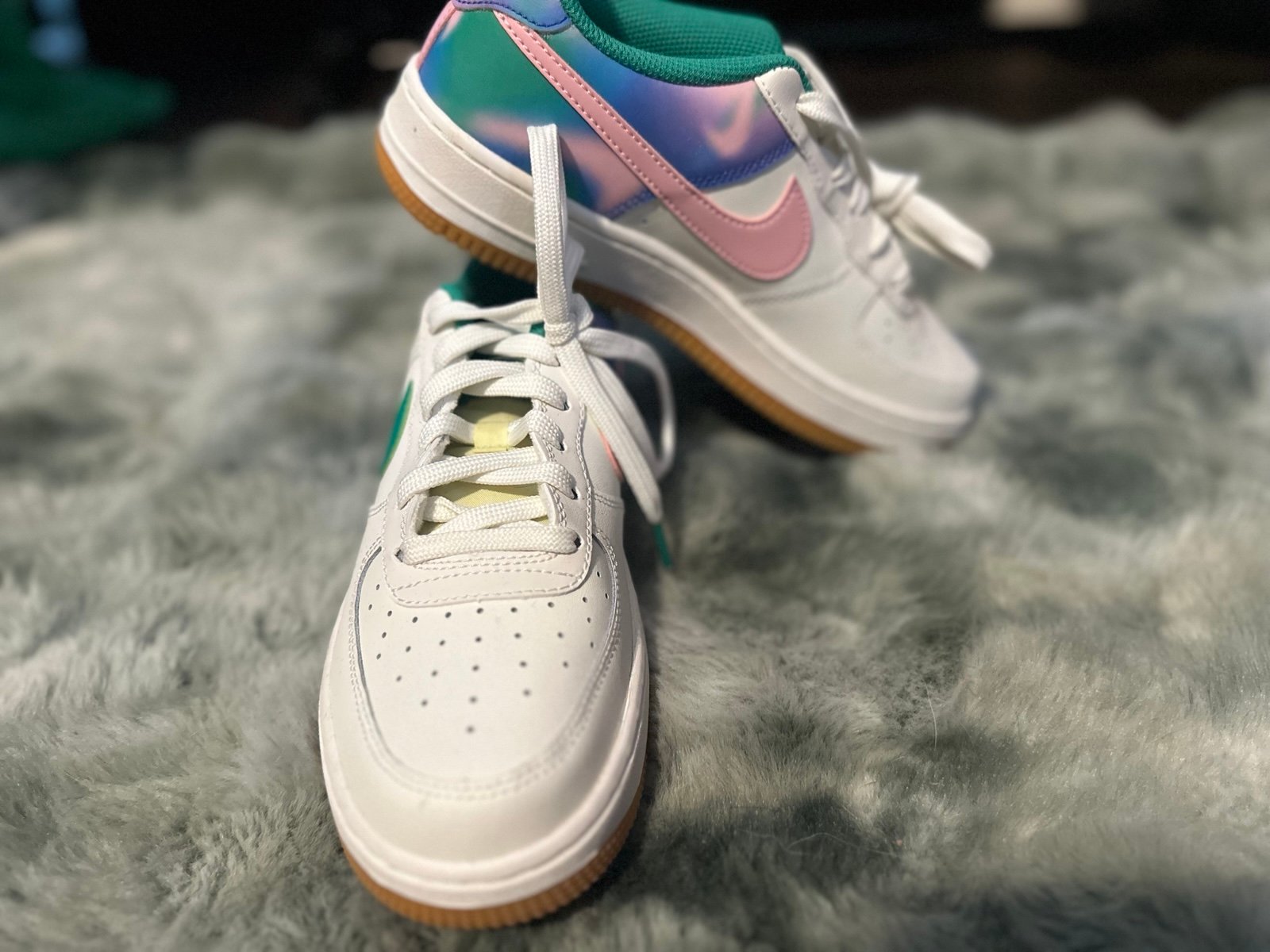 Nike Air Force 1 LV8 Pink and Green