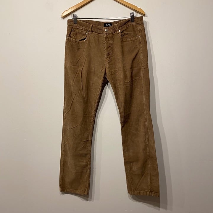 A.P.C. Brown Corduroy Straight Leg Pants