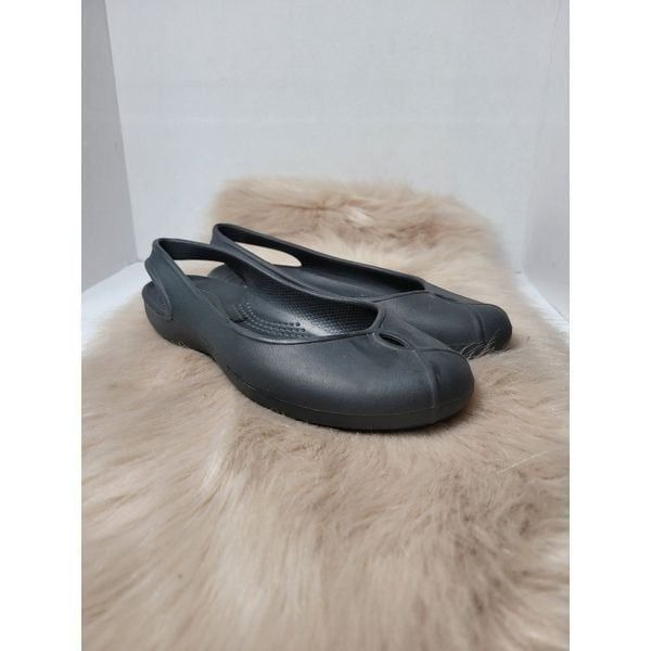 Crocs Women’s Olivia II Slingback Flat Shoes Brown Comfort Toe Size 5
