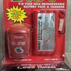 NIKKO R/C 9.6V Rechargeable NiCd Battery Pack & Quick Charger 1299 Sealed Japan