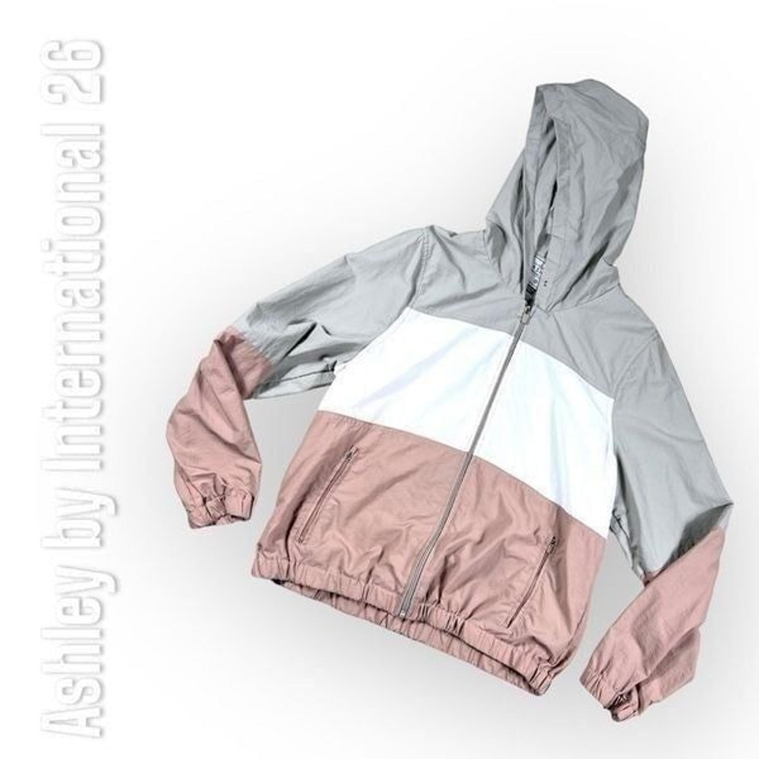Ashley by 26 International, Color-block Stripe Windbreaker Jacket, Size: XL