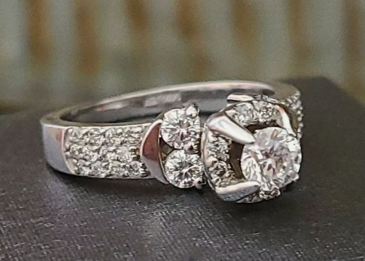 Diamond Engagement Ring 14k White Gold