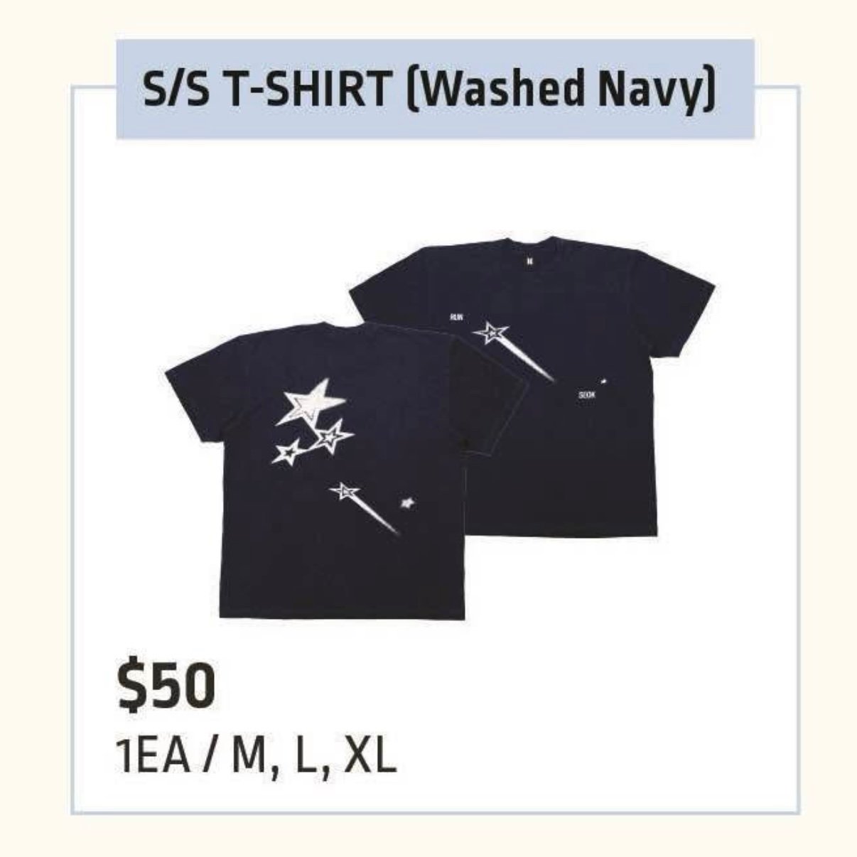 WTT/NFS jin la pop-up navy t-shirt