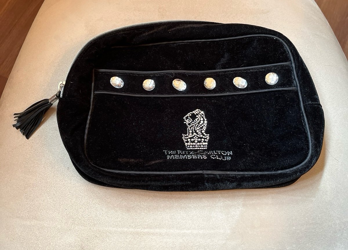 Ritz Carlton Members Club Rhinestone Make-up toiletries bag
