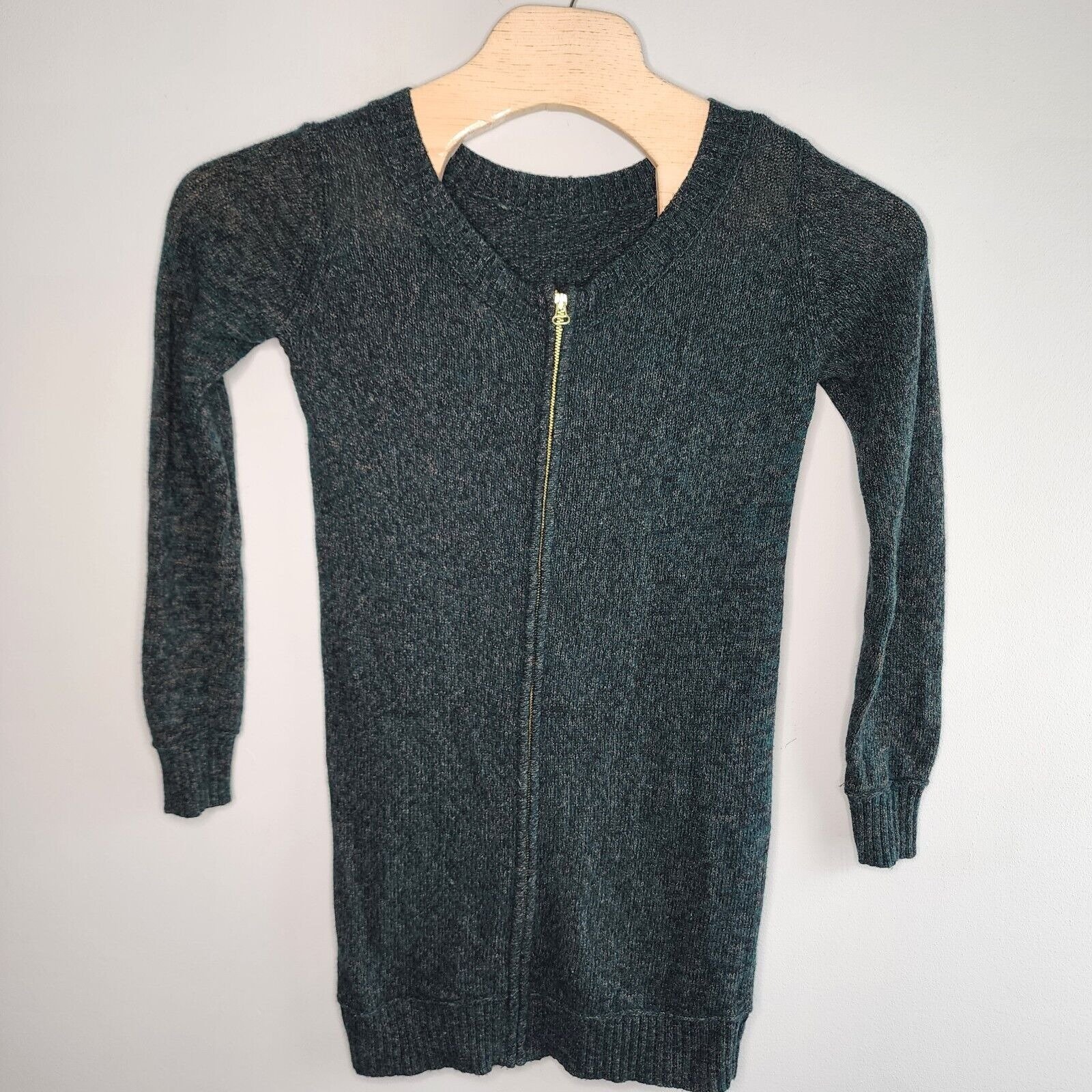 Club Monaco Sweater Dress Womens S/P Wool Nylon Viscose Zip Up Italian Yarn