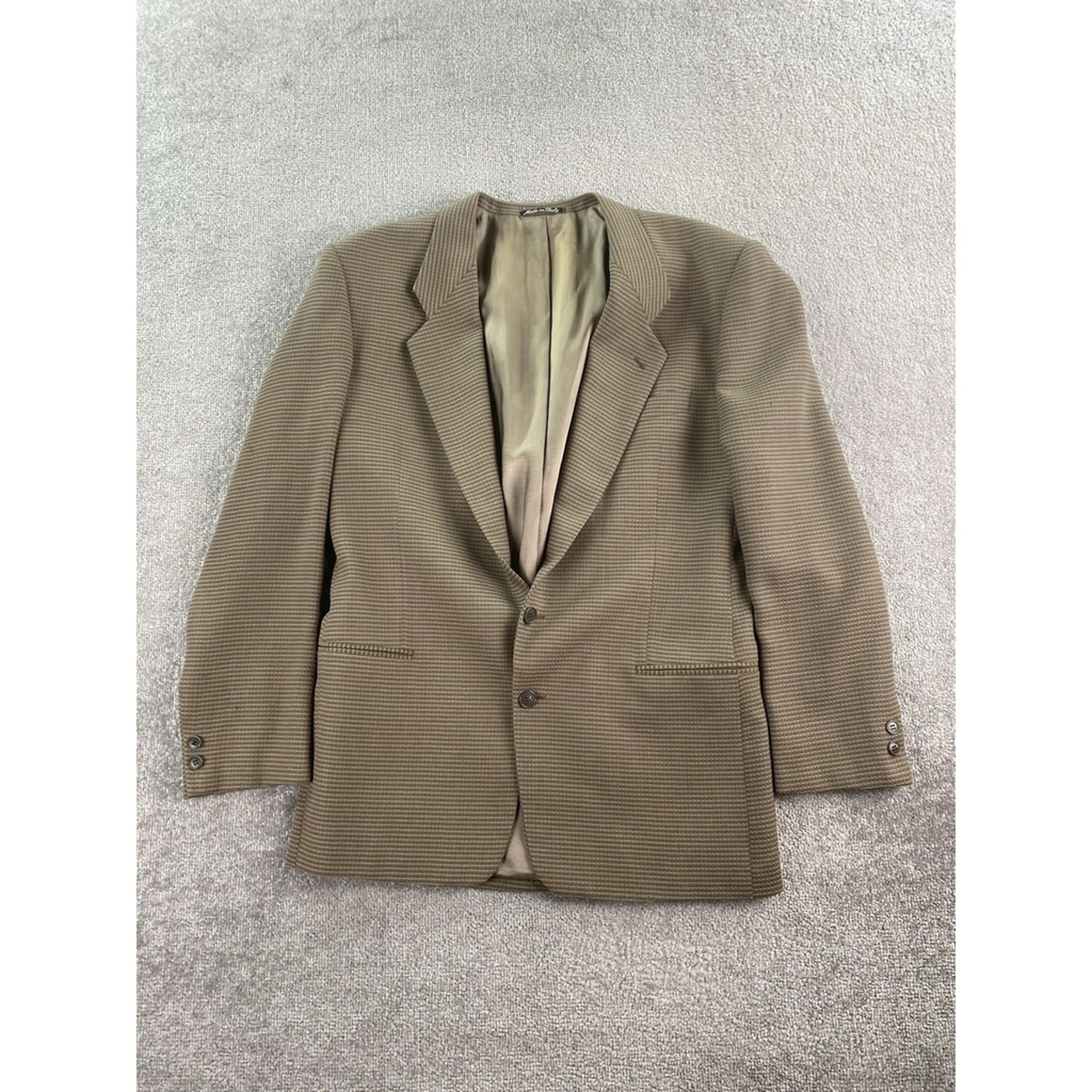 Mani Sport Coat 42 L Taupe Wool Nailhead Luxury Designer Italy Giorgio Armani