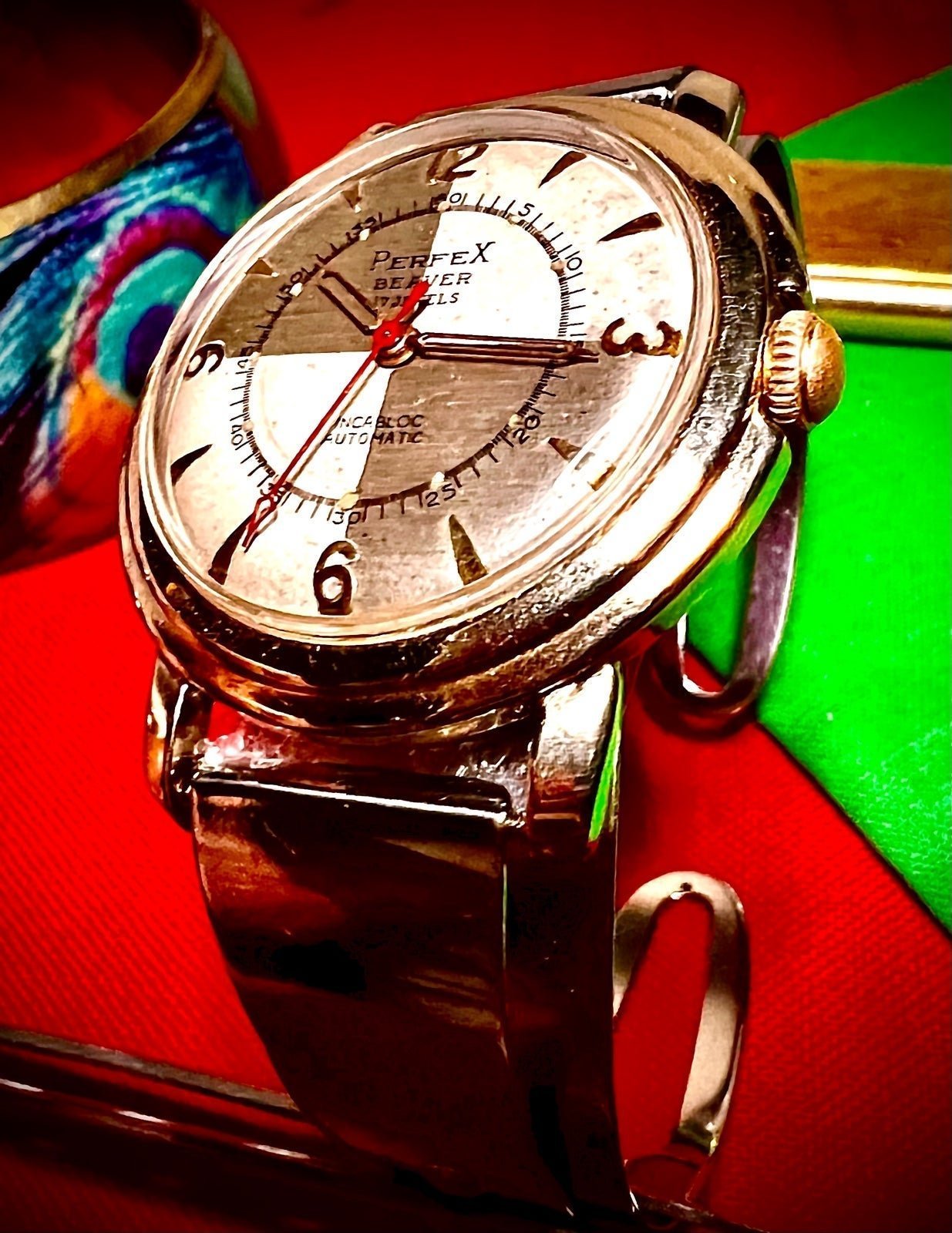 #369 VTG MEN'S PERFEX BEAVER RADO 17J Automatic wrist watch for Collector’s