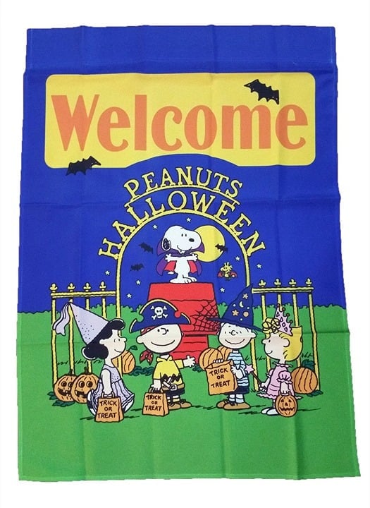 Peanuts Snoopy Welcome Halloween Garden Flag 12 X 18