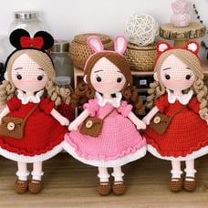 1pc Crochet doll, Bunny, Fox, Mickey